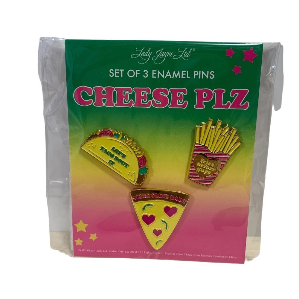 Lady Jayne Food Enamel Pins Fries Taco Pizza Pin Set